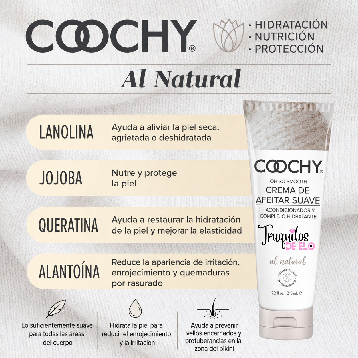 Coochy ♡ Crema De Afeitar Con Keratina