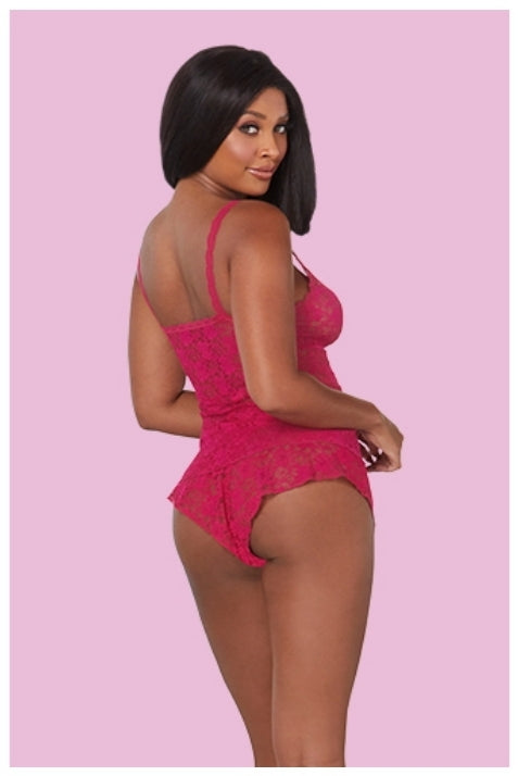 Lacy Magenta Cami & Shorts (2P)