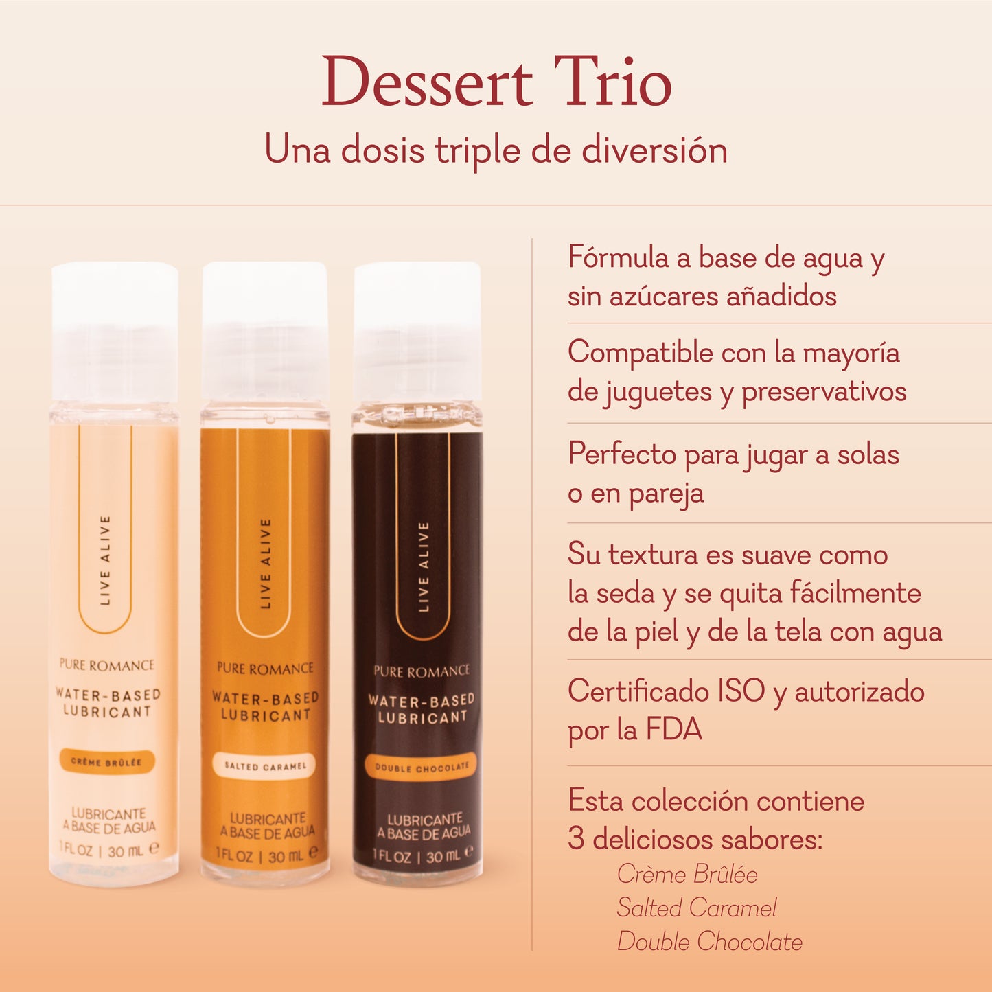Dessert Trio ♡ Set De Lubricantes Con Sabor